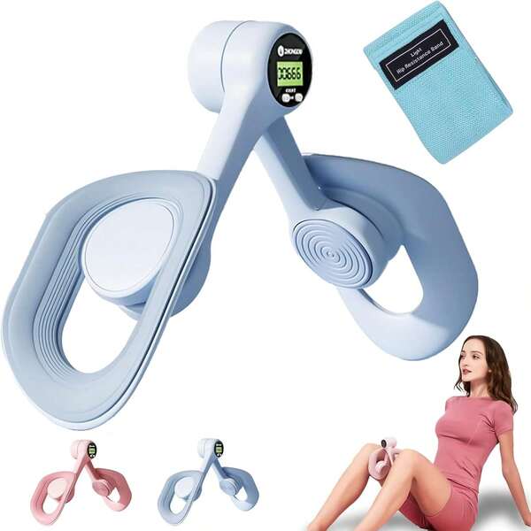Mireva Pélvica y Muslo, Entrenador de Muslo y Pélvica Mireva con Contador de Visualización, 360 ° Dispositivos de Ejercicio de Rotación del Suelo Pélvico para Rehabilitación Postparto, Recortador de Muslos Internos, Ejercicio Tonificador de Muslos (Rosa)