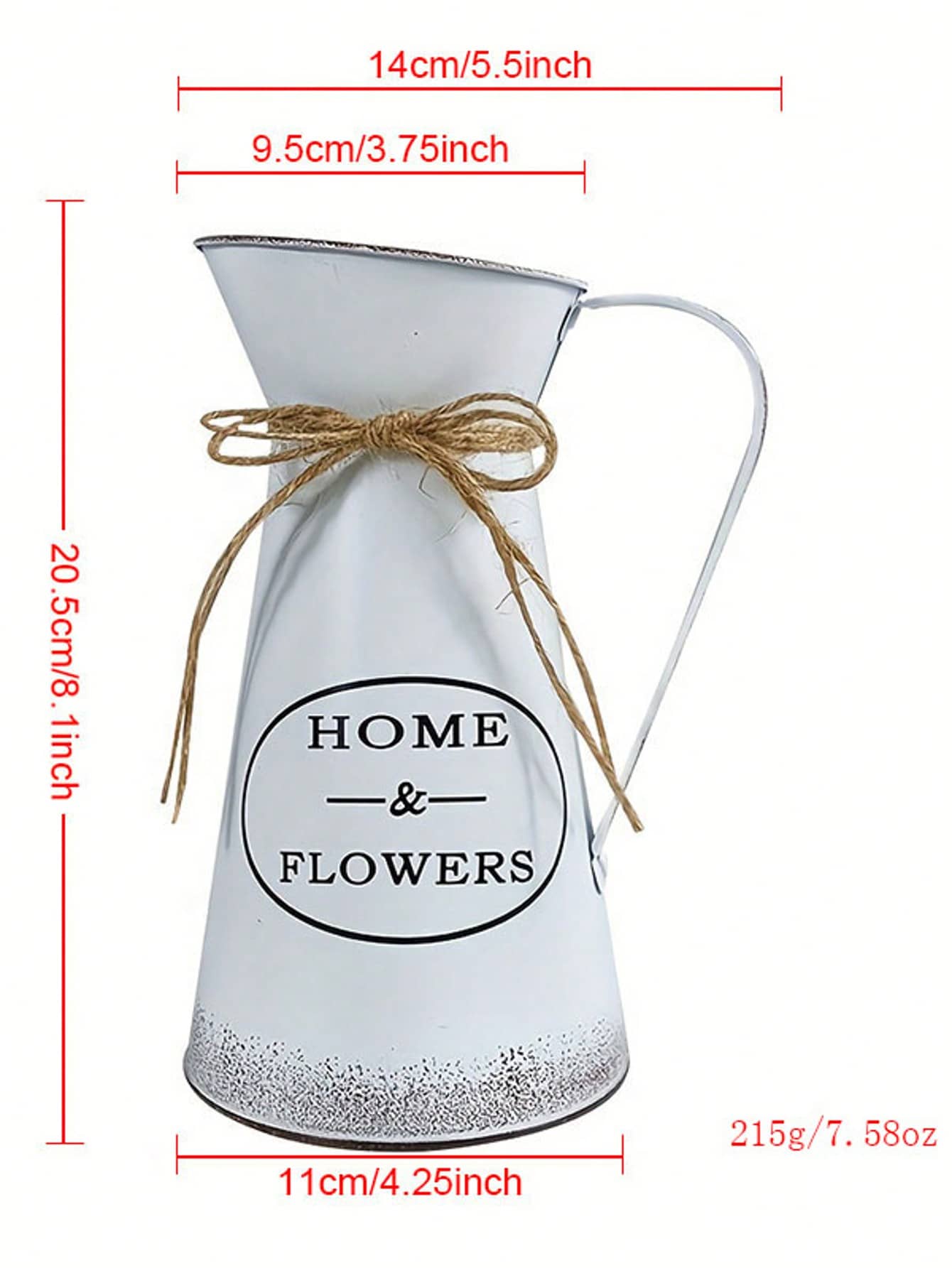 Macetas y jarrones de hierro forjado retro con asas, jarrones decorativos para flores con cuerdas de cáñamo, adornos de escritorio para el hogar, mesas de comedor y sala de estar, decoración de estilo campestre suave, contenedores para arreglos florales, adecuados para diversos estilos de arte floral - cafetera - Añade 3