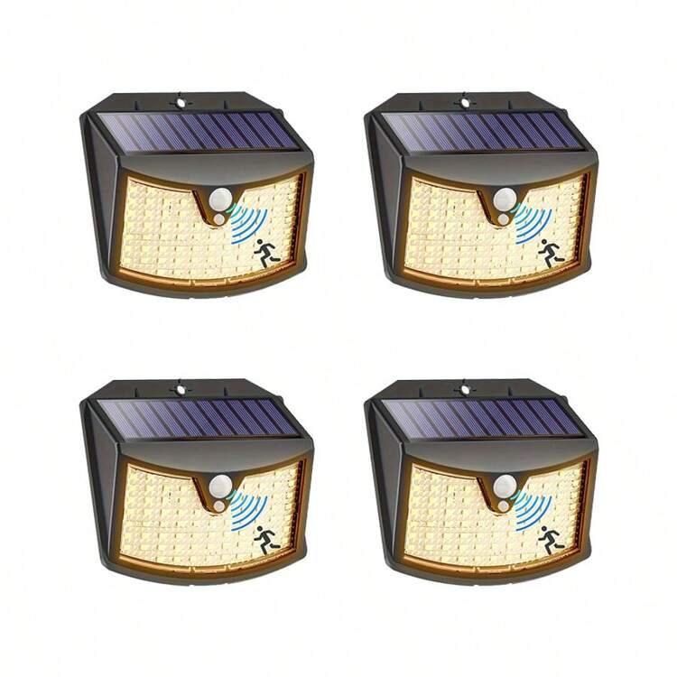 70颗LED太阳能户外壁灯，IP65防水，带运动传感器，3种工作模式，安装简便，自动从黄昏切换到黎明，适用于车库、庭院、围栏等场所。 - Warm light - 查看 9