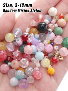 beadia 30~90g/gói, Hạt thủy tinh hỗn hợp 3-12mm, Hạt thủy tinh màu nâu các loại dùng để làm đồ trang sức DIY, vòng cổ & vòng tay cho phụ nữ - Màu cà phê - Xem 5
