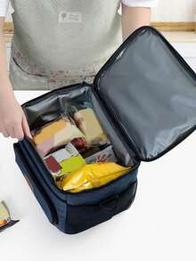 1个保温午餐包，户外露营保温袋，男女通用午餐手提袋，适用于露营、野餐、返校、大学、学习用品、厨房收纳整理 - 彩色 - 查看 3