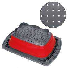Colander Collapsible Over The Sink Veggies/Fruit 6-Quart Strainers And Colanders With Extendable Handles Folding Strainer For Kitchen - Đỏ - Xem 5