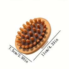 Natural Wooden Anti-Orange Peel Massage Tool, Handheld Wooden Massager, Body Brush, Muscle Relaxation, Sauna Spa Head Massage Brush, Hair, Hairstyling Tools, Hair Care, School, Back To School, Travel, Travel Essentials, Home Essentials, Spa, Massage Tools, Massage, Massager, Spa - Brown - View 8