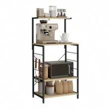 Baker's Racks - Black+Light Wood Grain - View 8