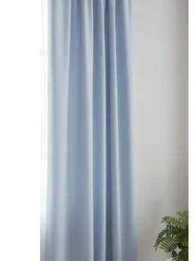 Juego de Cortinas Decorativas Tacto Algodón 1.80 x 1.80 m | Set de 2 Paneles | Estilo Moderno para Sala o Recámara - Azul - Ver 2