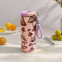 Stainless Steel Thermal Bottle With Creative Print And Modern Portable Thermal Water Cup, 600ml, 902 - Rosa - View 2