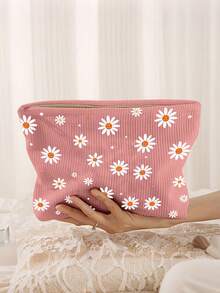 Túi đựng mỹ phẩm chủ đề hoa cúc thời trang - Họa tiết hoa cúc, túi khóa kéo bằng polyester, túi đựng đồ dùng vệ sinh cá nhân khi đi du lịch, túi khóa kéo nhẹ, món quà hoàn hảo cho người yêu thích làm đẹp, chị em gái, sinh viên và người lớn, túi trang điểm in ngẫu nhiên. - Nhiều màu - Xem 9