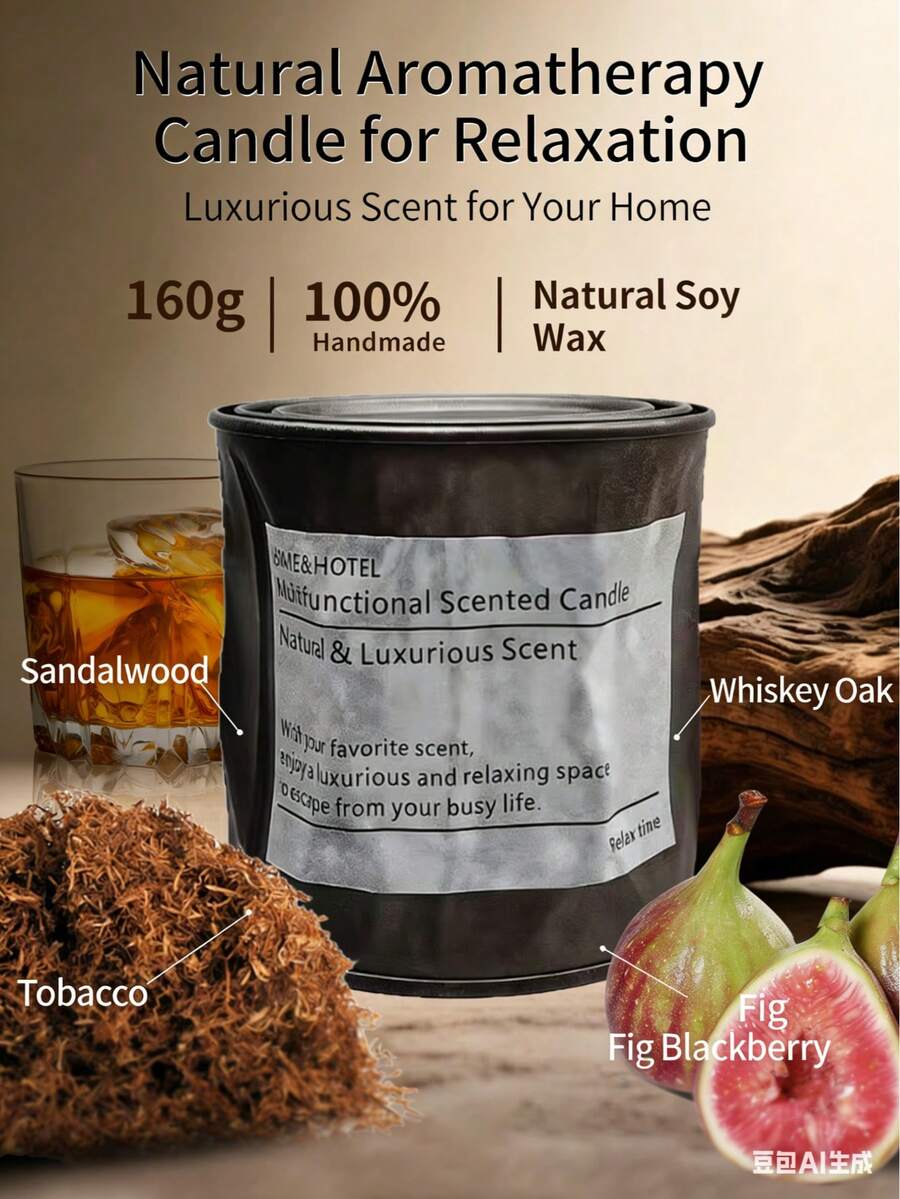 220g Large Capacity Retro Tin Can Scented Candle, Valentine's Day Gift, Friend's Birthday Souvenir, Home Office Relaxing Fragrance, Meditation Sleep Aid, Fresh Air, Long-Lasting Diffuser