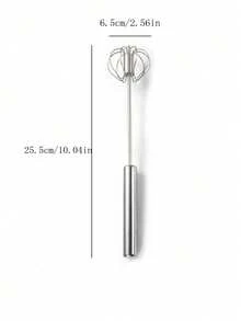 1pc Semi-Automatic Egg Beater, Stainless Steel Manual Press Egg Mixer, Egg Whisk, Egg Blender, Kitchen Tool, Kitchen Accessory, Household Kitchen Supplies - Multicolor - View 8