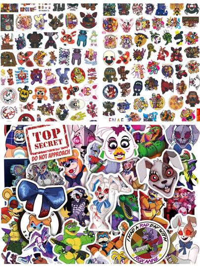 50pcs FNAF Stickers, Stickers, Anime Fans Merch Goods, Suitable For Decorating Laptops, Phones, Luggage, Cups, Notebooks, And More, Great Gift For Fans