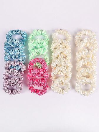 24 st mångsidiga hårsnoddar i satin med saftiga detaljer