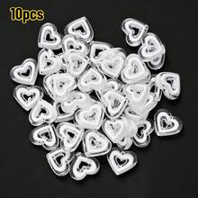 4Amazonia 10颗浪漫亚克力镂空心形珠子，适合制作珠宝、DIY工艺品、手链、项链，也是情人节、父亲节、母亲节的礼物之选。