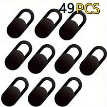 25/35/49pcs Black Lens Caps For Smartphones, Computers, Webcams + Camera Protection Covers + Privacy Stickers