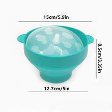 1pc Silicone Popcorn Maker Bowl With Lid, Microwave Silicone Popcorn Popper Bowl, Collapsible Dishwasher Popcorn Bowl For Home Party DIY Popcorn - Multicolor - View 2