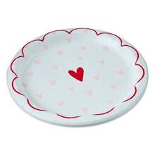 Disposable Paper Plates, 9", Pink And Red Hearts, 8 Count, Valentine's Day - mặc định - Xem 3