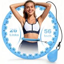 con Peso para Pérdida de Peso en Adultos, Aro Fitness Infinito de 26 Eslabones (56 Pulgadas), Ideal para Mujeres Adultas - azul - Ver 1