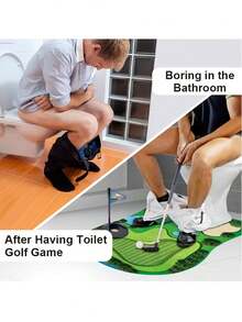 Toilet Golf Game, Mini Golf Practice For Any Bathroom/Bathroom - Gift For Dad And Husbands, Funny Gift, Prank Gift For Boyfriend, Bathroom Game, Playful Accessory, Quirky Decor, Compact Design, Gag Gift, Men's HumorChristmas Stocking Stuffers - Multicolor - View 8