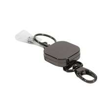 1个重型金属伸缩登山扣钥匙扣腰带徽章卷轴夹，28.3英寸加固钢丝绳