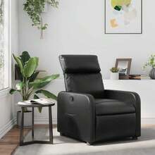 vidaXL Relaxsessel Schwarz Kunstleder - Schwarz - Übersicht 1