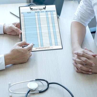 Pack Patient Sign In Sheets Carbonless 3 Part Patient Sign In Label Forms Peel Off Adhesive Labels Hipaa Compliant 8.5 X 11 Inches Sheets For Doctor DentalWhite And Blue