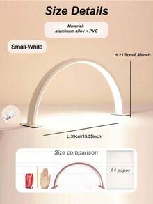 1pc Portable Crescent Shape LED Nail Lamp, White/Pink/Black With Push Button Control-USB Plug, For Manicure, Eyelash Extension, Tattooing And Skin Care, Also Can Be Used For Salon Table Lighting. - USB Plug - View 12