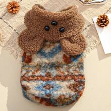 Winter Warm Fleece Pet Hoodie, Bohemian Fair Isle Pattern, Suitable For Teddy Bear, Poodle, Brown Bear And Other Dogs & Cats