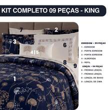 King Size Vienna Comforter Set + 9-Piece Percale 180 Thread Count Sheet Set - 藏蓝色 - 查看 2