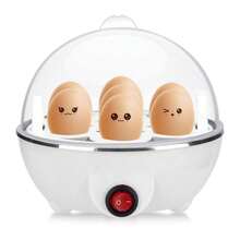 2 En 1 Vaporera Electrica De Verduras Y Hervidor De Huevos Portátil Multiusos Apagado Automatico Domestico Cocedor de Huevos Practico y Rapido Para Desayunos - Blanco - Ver 1