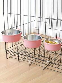 Tazón colgante de acero inoxidable para jaulas de mascotas - 450 ml - Ver 9