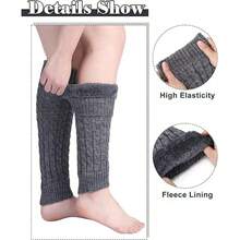 加厚保暖针织腿套 女士保暖腿套 针织扭结腿套 蓬松针织扭结腿套 针织保暖腿套 - 多色 - 查看 10