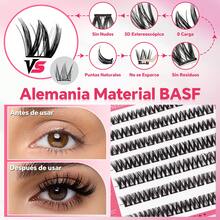 88 Piezas Set de Pinzas Para Pestañas Postizas Autoadhesivas,Las Adhesivas no Requieren Pegamento ni Desmaquillante,Solo Hay que Presionarlas, es Sencillo y Rápido, en un Solo Paso,Tiras Adhesivas Invisibles Reutilizables Extensiones de Pestañas Autoadherible(Rubí) - Rubí - Ver 3