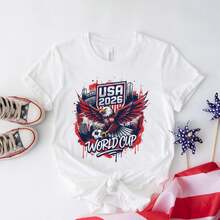 America Football 2026 T-Shirt USA Canada Mexico Championship Unisex Fit Football Shirt - 白色 - 查看 1