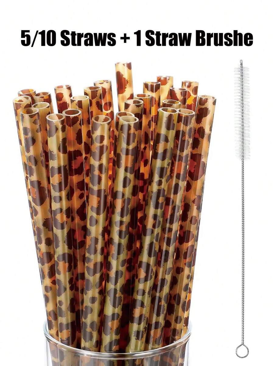 2/4/8支装玻璃吸管套装，含清洁刷，适用于饮用冷热饮品、果汁、牛奶，适合家庭聚会、节日庆典、馈赠亲友。也适用于家庭、厨房、餐厅、酒吧、派对、生日、婚礼、杯子配件、情人节等场合。