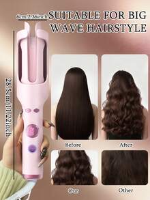 GENAI 30毫米自动卷发棒，带凹槽和冷风功能，5档温度设置，快速加热，轻松打造持久韩式海滩波浪卷发 - 美規A型插(110-127V) - 查看 11