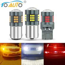 TOAUTO 2 piezas Bombilla LED 1156 BA15S P21W 1157 BAY15D P21/5W, 1156 BAU15S PY21W 7440 7443 W21W, Bombilla de luz de señal de giro de automóvil 12V amarillo rojo blanco - A - Ver 1