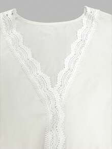 Bohemian High Waist Floral Lace Maxi Dress With V-Neck And Flowy Sleeves Elegant - Apricot - View 10