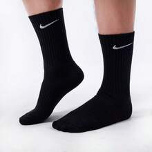 Nike 3双耐克高帮运动袜，男女通用，加厚毛巾底，透气，四季皆宜，白色SX7664-100，黑色SX7664-010 - 黑色長筒SX7664-010 - 查看 11