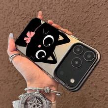 苹果phonecase粉领结黑猫799JPCYKIPhone17Pro圣诞礼物iPhone14Plus新年礼物13Pro男女朋友11Pro生日礼物 - 半透明の黒 - チェックする 7