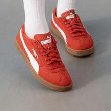 Giày thể thao Puma Club II Era The Stands Unisex, kiểu dáng thường ngày thoải mái, giày thể thao cổ điển dành cho học sinh, hoạt động ngoài trời, đi làm, giày trượt ván cổ thấp, 406065-03 - Màu đỏ táo kẹo - Puma Trắng - Xem 4