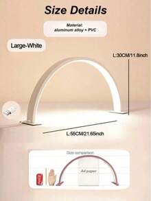1pc Portable Crescent Shape LED Nail Lamp, White/Pink/Black With Push Button Control-USB Plug, For Manicure, Eyelash Extension, Tattooing And Skin Care, Also Can Be Used For Salon Table Lighting. - USB Plug - View 13