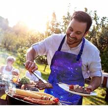 Adjustable Waterproof Apron Bib Apron With 2 Pockets Cooking Kitchen Aprons Women Men Chef - 銀河圍裙 - 查看 5