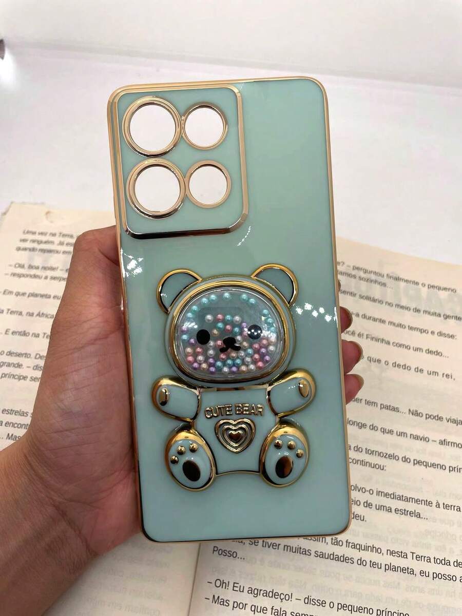 Phone Case Compatible With Moto G75 5G, Teddy Bear Design. - Green - View 1