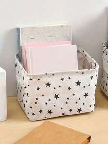1 pieza Cesta de almacenamiento plegable, organizador de tela minimalista, caja de almacenamiento de escritorio, cesta de lino fresco - Multicolor - Ver 11
