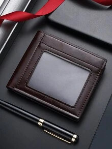 New Stylish Men's Wallet, Business Casual Large Capacity Multi-Card Slots Leather Bifold Wallet For Young Adults And Students