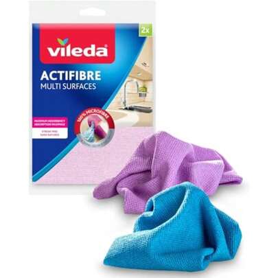 Actifibre Multi-Surface Microfibre Cloth 2ct Pack Of 12 Streak-Free Shine Use On Windows Mirrors Stainless Steel Reusable Machine-Washable