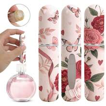 1pc Perfume Packaging Bottle With Flowers And Butterfly Pattern On The Bottom, Reusable Delicate Water Mist Spray Bottle, Travel Perfume Spray Bottle, Multiple Patterns To Choose From, Birthday Gifts For Family And Friends, Holiday Gifts, Suitable For Travel Portable 5ml - X-AYPK-02 - 查看 6