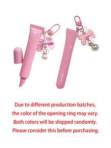 Tube de brillant à lèvres avec pendentif perle papillon, tube de brillant à lèvres rechargeable, tube de correcteur vide, tube de brillant à lèvres à pression douce, contenant de recharge de rouge à lèvres multifonction, cadeau de mode essentiel pour petite amie, amant, mariée, demoiselle d'honneur, famille, convient pour les voyages, la Saint-Valentin et les cadeaux du Ramadan - Multicolore - Voir 8