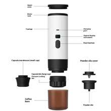 Portable Capsule Coffee Maker 72W Automatic Cordless Heating Small Electric Coffee Machine For Home Outdoor Travel - 白色 - 查看 4