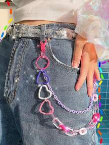 1 件装多功能嘻哈裤链，ins 网红彩虹树脂裤链，朋克风可拆卸链