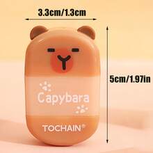 4pcs/Set Bestselling Creative Cartoon Capybara 2-In-1 Pencil Sharpener & Eraser Cleaning Set, Suitable For Students